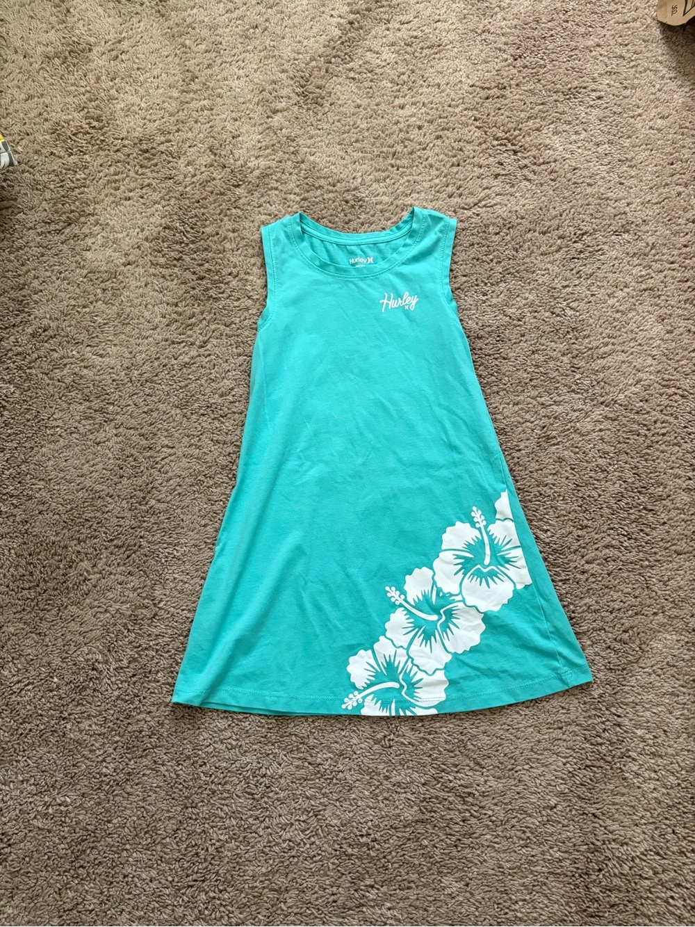 Girls Hurley Teal Scoop Neck dress